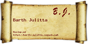 Barth Julitta névjegykártya